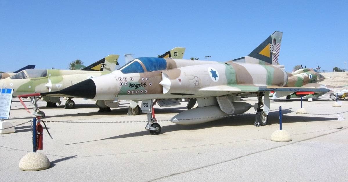 An Israeli Mirage III at a museum. Giora Epstein scored the first of his 17 kills, a Su-7, in a Mirage III. (Photo from Wikimedia Commons)