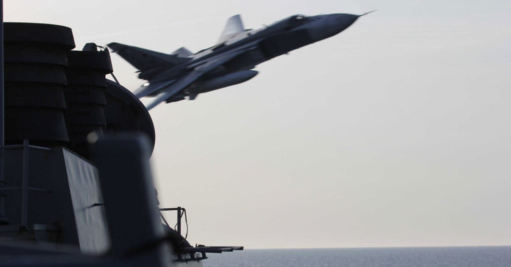 In early 2017, a Russian plane buzzed a U.S. destroyer. (Dept. of Defense image)