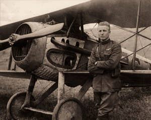 Army 2nd Lt. Frank Luke Jr. with his biplane in the fields near Rattentout Farm, France, on Sept. 19, 1918. (Photo: U.S. Air Force)
