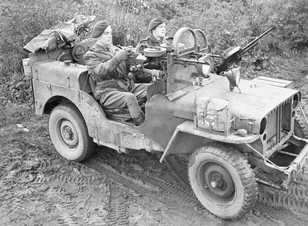 An SAS jeep manned by Sgt. Schofield and Trooper Jeavons of 1st SAS near Geilenkirchen, Germany, on November 18, 1944. (Photo: British Army Sgt. Hewitt)