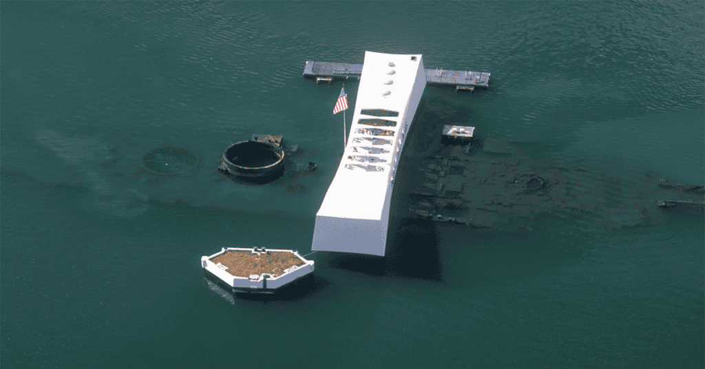 The USS Arizona memorial as it exists today in Hawaii. (Source: History)