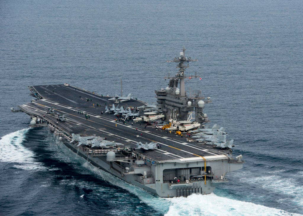 The USS Carl Vinson sails during a training mission in the Pacific on July 17, 2016. (Photo: US Navy Mass Communication Specialist 2nd Class D'Andre L. Roden)