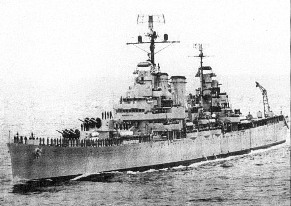 The General Belgrano underway prior to the Falklands War. (Photo from Wikimedia Commons)