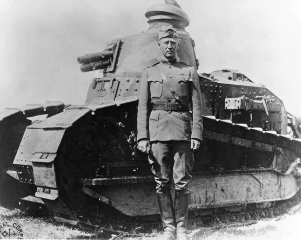 Army Lt. Col. George S. Patton with a Renault tank. He became America's first-ever tank officer the previous year as a captain. (Photo: U.S. Army)