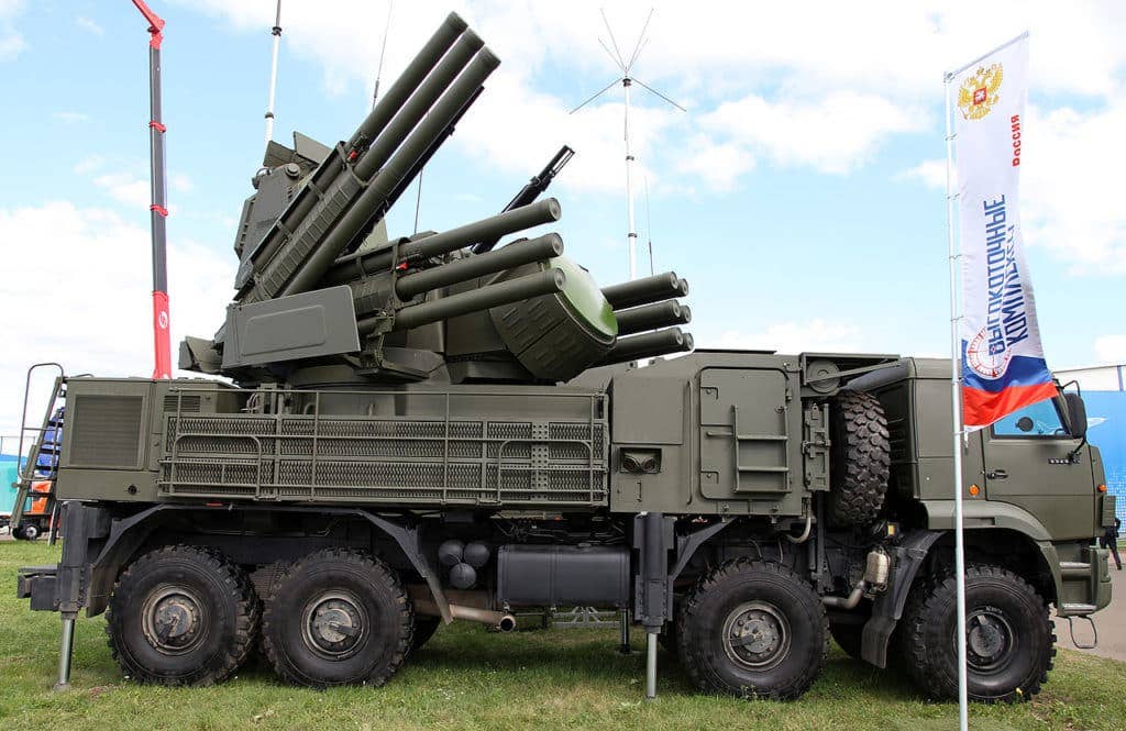 A Pantsir-S1 - showing the 12 SA-22 Greyhound missiles and the two 30mm autocannon. A modified version for Arctic operations has been developed by Russia. (Photo from Wikimedia Commons)