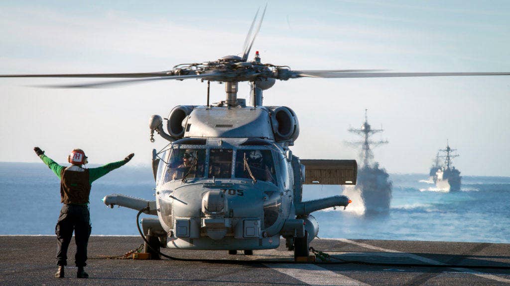 Airwolf can land anywhere this MH-60R can land. (U.S. Navy Photo by Petty Officer 3rd Class Sean M. Castellano)