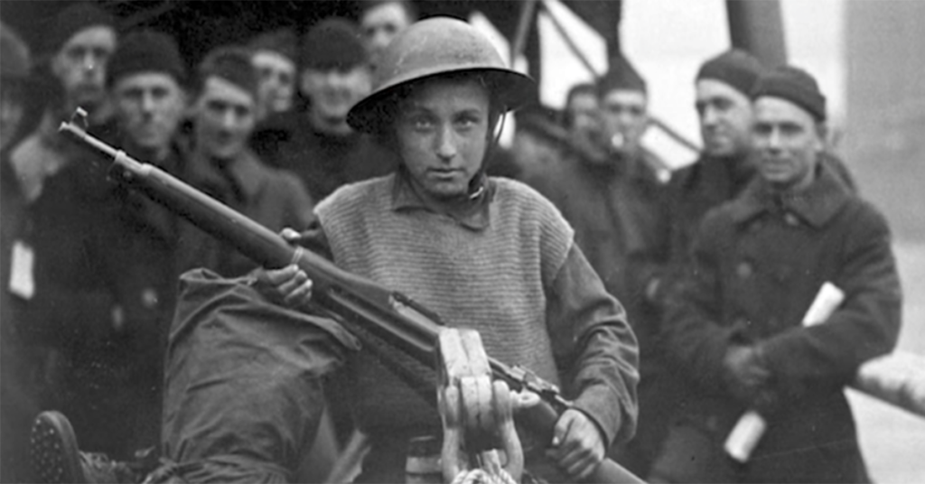 This young boy mans his post. (Source: The Great War /YouTube /Screenshot)