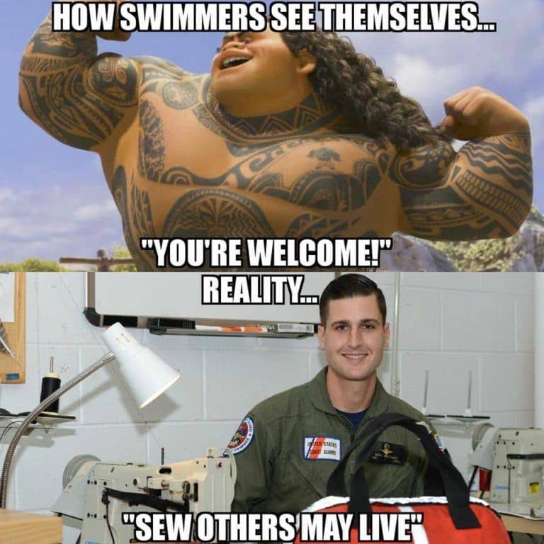 The Coast Guard used this exact same pun two years ago while talking about teaching rescue swimmers to swim.