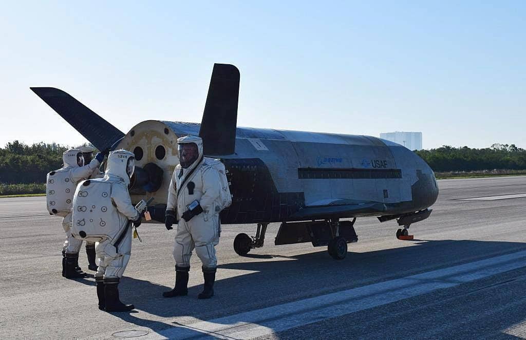 The U.S. Air Force X-37B Orbital Test Vehicle 4 landed at NASA's Kennedy Space Center Shuttle Landing Facility in Florida May 7, 2017. Managed by the Air Force Rapid Capabilities Office, the X-37B program is the newest and most advanced re-entry spacecraft that performs risk reduction, experimentation and concept of operations development for reusable space vehicle technologies. (U.S. Air Force courtesy photo)