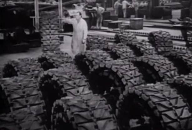 Tank treads produced by Chrysler. (Screenshot from Fiat Chrysler video)