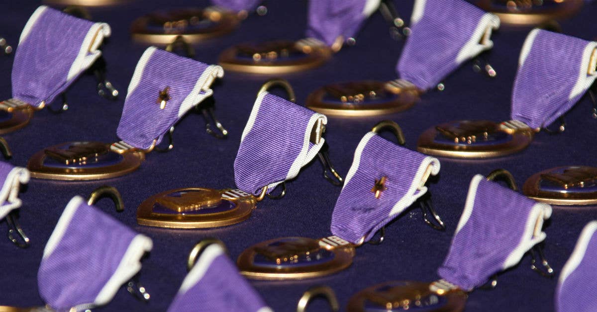 Purple heart medals. USMC photo by Cpl. Sara A. Carter