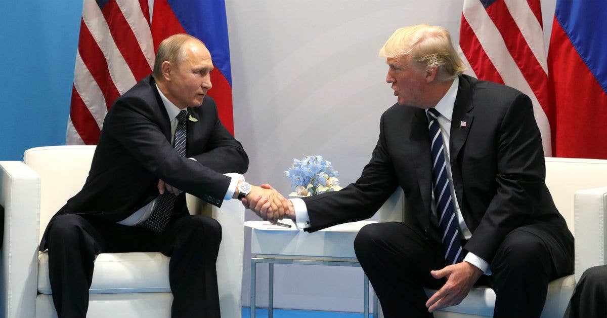 Putin and Trump meet in Hamburg, Germany. July 7, 2017. Photo from Moscow Kremlin.
