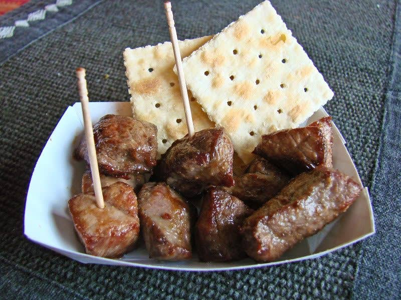 If shish kebab came with saltines and was served at bars in Pierre, SD.