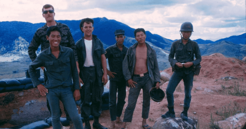 U.S. troops with ARVN soldiers on the frontline of Vietnam.