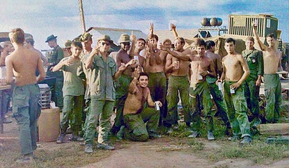 Alaimo and his unit Bravo 1-7 on stand down in Bien Hoa, home of the First Infantry Division, The Big Red One, just below Saigon. (Photo courtesy of Greg Alaimo)