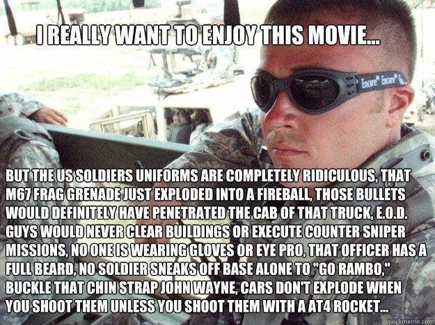 military movie scenes where Hollywood got it totally wrong meme