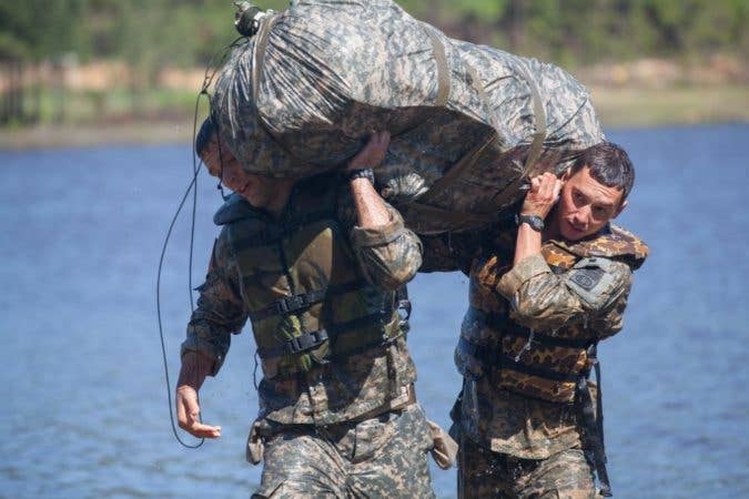 Or as a makeshift raft in Ranger competitions. (U.S. Army photo by Sgt. Austin Berner)