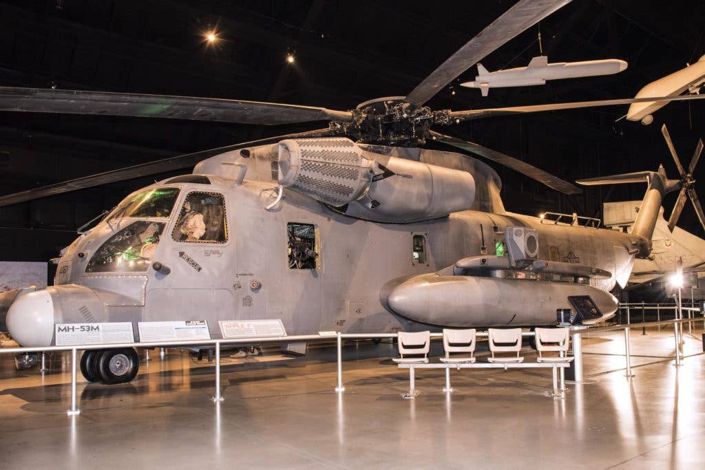 Sikorsky MH-53M Pave Low IV on display in the Cold War Gallery at the National Museum of the U.S. Air Force. (U.S. Air Force photo)