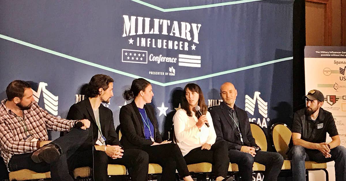 The Shark Tank Survivors panel, comprised of veteran and military spouse entrepreneurs. Photo from R. Riveter Facebook.