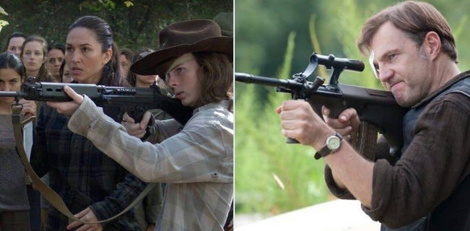 You'd think at least the actor with the eye patch would notice this and say something... (Television Series The Walking Dead by AMC)