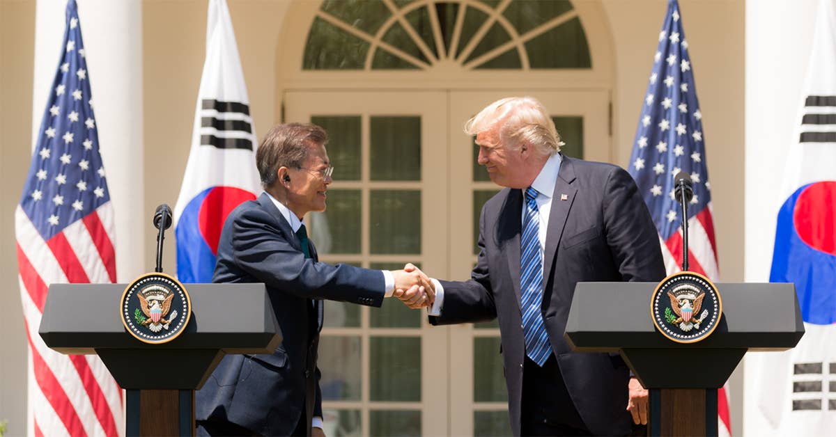 President Donald J. Trump and President Moon Jae-in of the Republic of Korea participate in joint statements on Friday, June 30, 2017, in the Rose Garden of the White House in Washington, D.C. (Official White House Photo by Shealah Craighead)