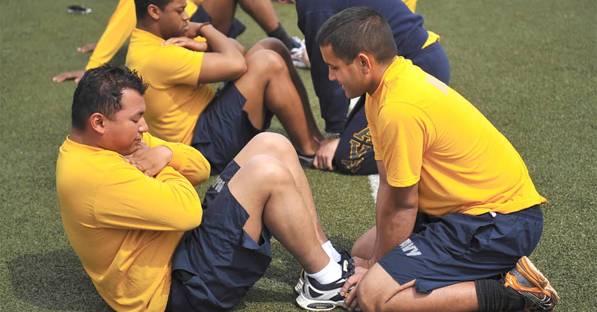 Navy is the only military service that until now has never had an initial test of fitness prior to recruit training. (Photo from US Navy)