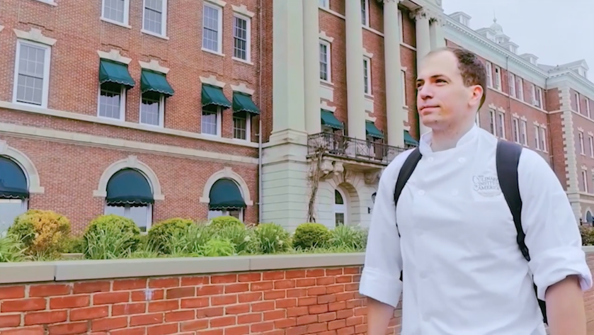 Chef-in-training and Army veteran Casey Troutman served as a communication specialist with a year-long deployment to Afghanistan under his belt. (Source: Meals Ready to Eat/ KCET/ Screenshot)