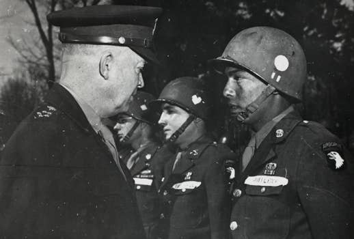 In March 1945, Gen. Eisenhower awarded the 101st Airborne Division with a Presidential Unit citation for defending Bastogne.
