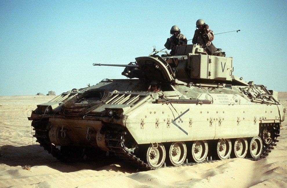 The M2 Bradley has seen a lot of desert miles. (National War College Military Image Collection)