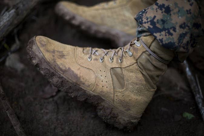 And don't be that fool who wears the nice boots they regularly wear in uniform. They'll get dirty fast. (U.S. Marine Corps photo by Cpl. Molly Hampton)