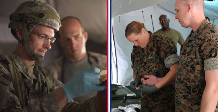 There's another rivalry between Medics and Corpsmen, but that's not my beef. They're all cool in my book. (Photos by Maj. W. Chris Clyne and Lance Cpl. Patrick Osino)