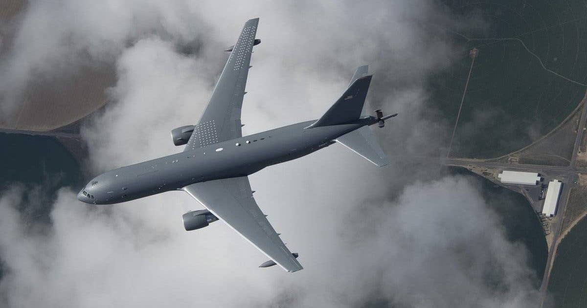 Boeing KC-46 Tanker program first test aircraft (EMD1) flies with an aerial refueling boom installed on its fifth flight. (Image from Boeing)