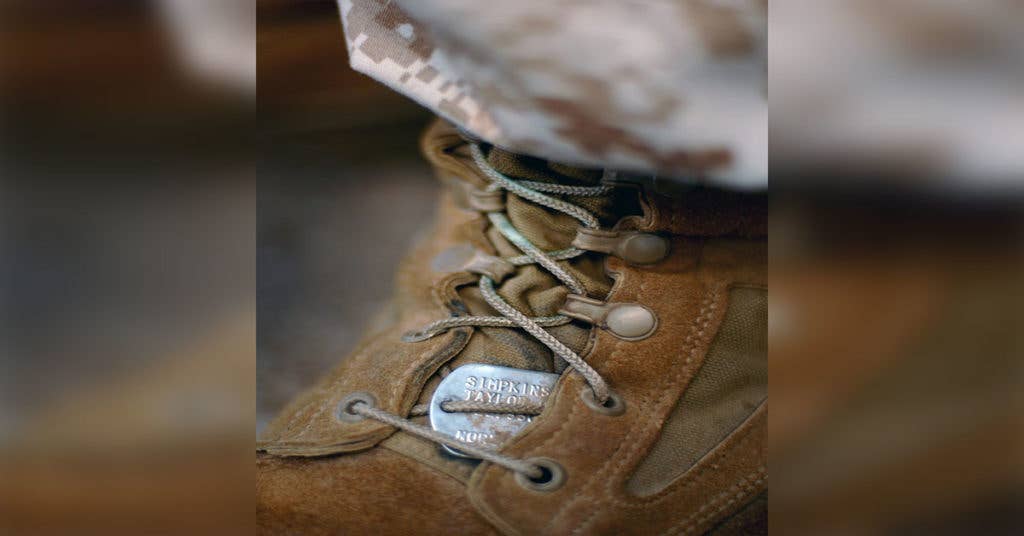 dog tag in boot