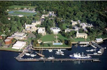 An aerial view of the United States Merchant Marine Academy. (United States Merchant Marine Academy photo)
