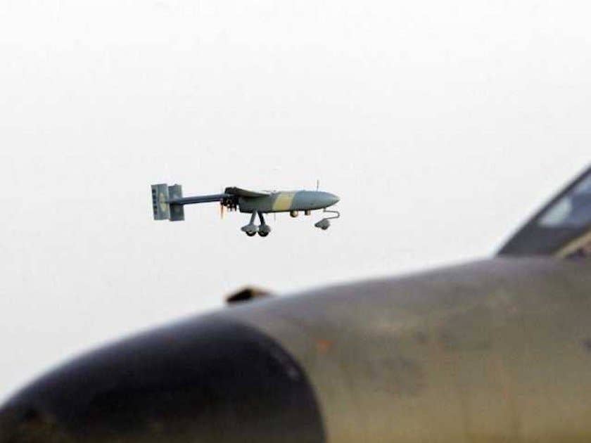 An Iranian drone in flight. (Image: IRNA)