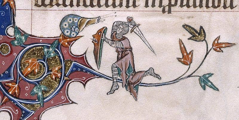 Or miniature knights fighting normal-sized snails.