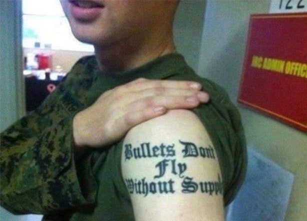 A tattoo about bullets