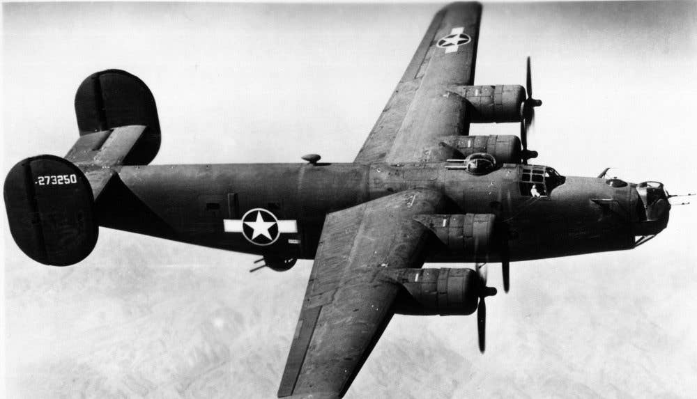 B-24 Liberator in flight. (Photo from San Diego Air and Space Museum)