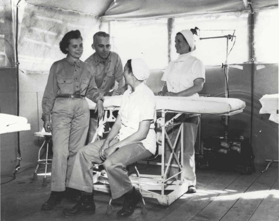 Gen. Hays seated in an Army hospital during her two-year deployment to India. (U.S. Army Medical Department)