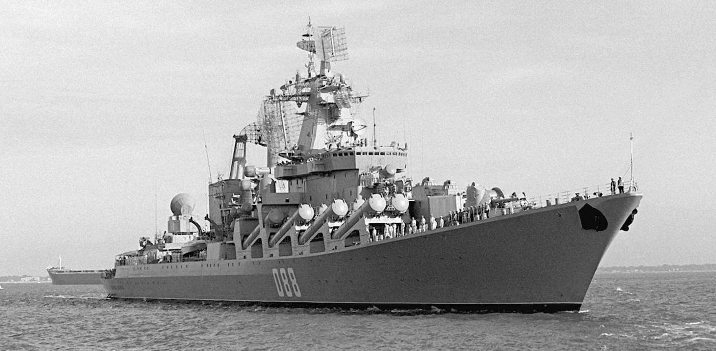 The Slava-class cruiser Marshal Ustinov. (U.S. Navy photo)