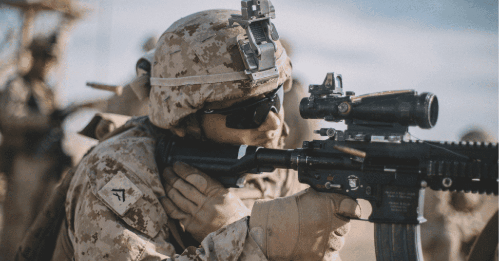 A U.S. Marine with Task Force Southwest fires the M-27 Infantry Automatic Rifle as part of the combat marksmanship program at Camp Shorabak, Afghanistan, Jan. 26, 2018. Task Force Southwest is continually working on combat marksmanship to ensure proper sustainment of basic Marine combat skills, so they can better train, advise and assist the Afghan National Defense and Security Forces.(U.S. Marine Corps photo by Sgt. Conner Robbins)