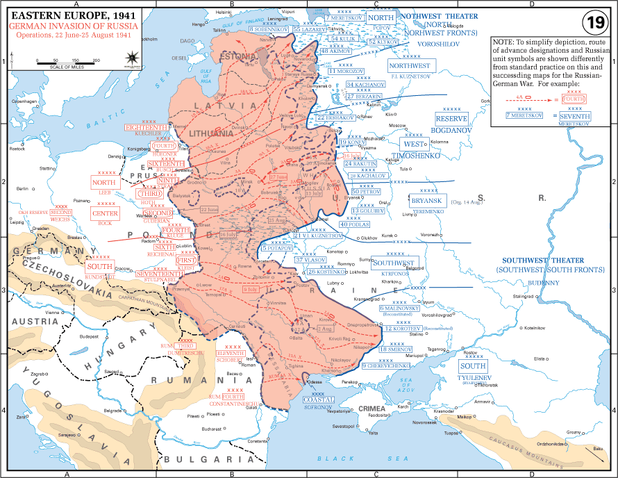 The initial phase of the German invasion, 1941. (Map created by the History Department of the U.S. Military Academy)