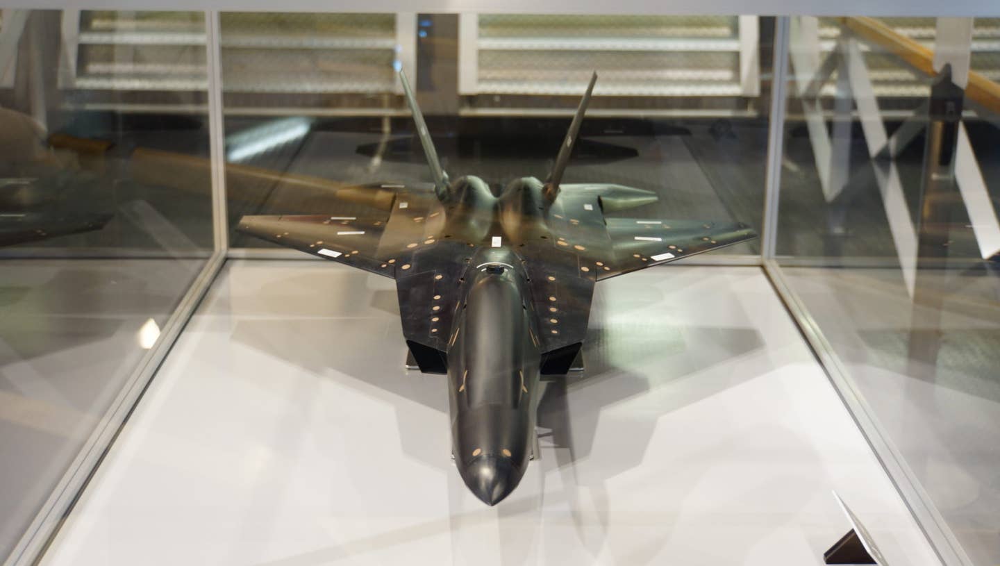 This model of the Mitsubishi X-2 Shinshin was used for wind-tunnel testing. (Wikimedia Commons photo by Hunini)