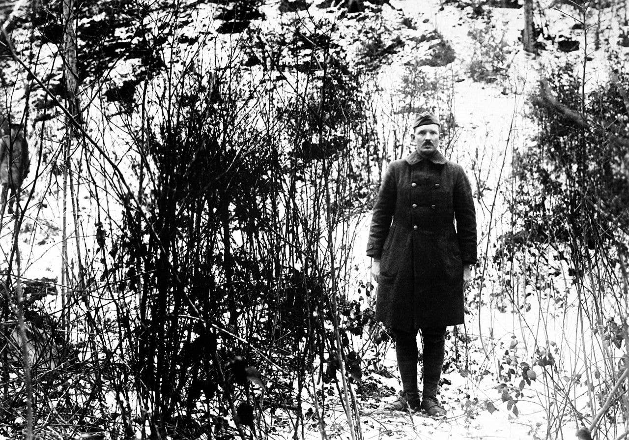 Alvin C. York on the hill where his raid took place. Photo: Wikipedia
