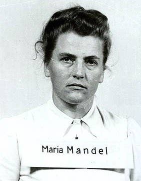 Maria Mandl after her arrest in 1945.