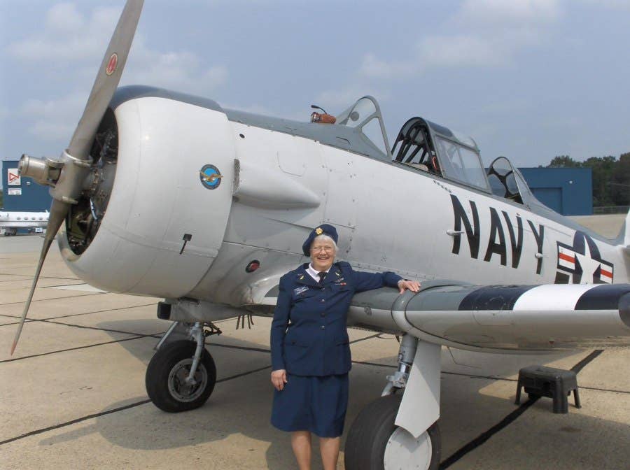 Elaine Harmon, one of just over 1000 women who served as WASPs, or Women Airforce Service Pilots.