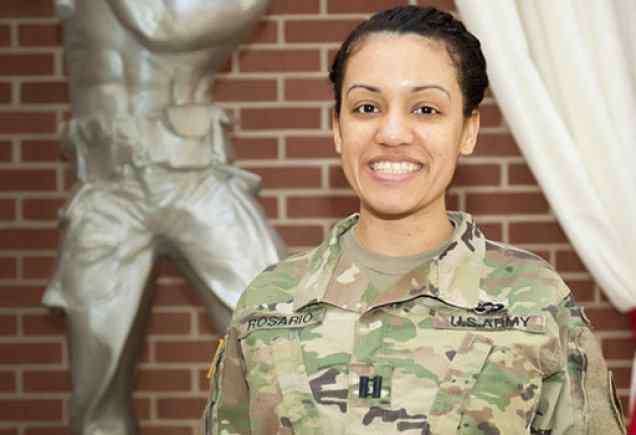 Capt. Monica Rosario, a cancer survivor, is at Fort Leonard Wood awaiting her pick-up for Engineer Captain's Career Course. (Photo Credit: Stephen Standifird)