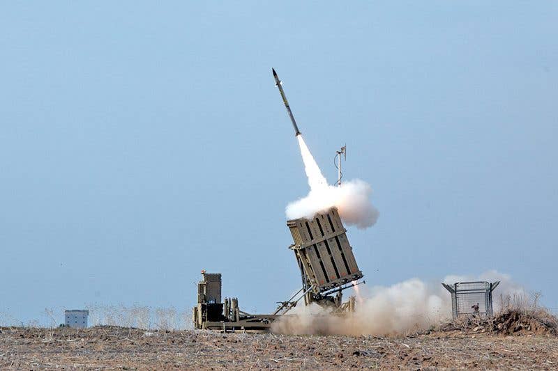 A missile from the Israeli Iron Dome, launched during the Operation Pillar of Defense to intercept a missile coming from the Gaza strip. (Israeli Ministry of Defense photo)