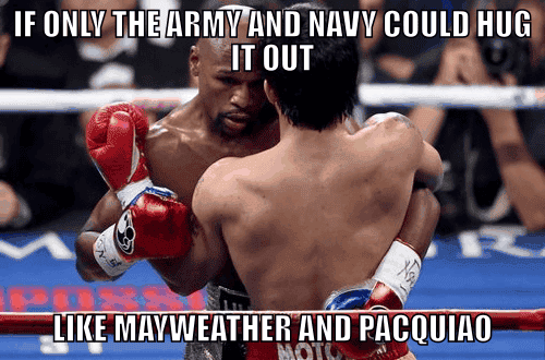 Most people would hug it out if they were paid what Mayweather was.