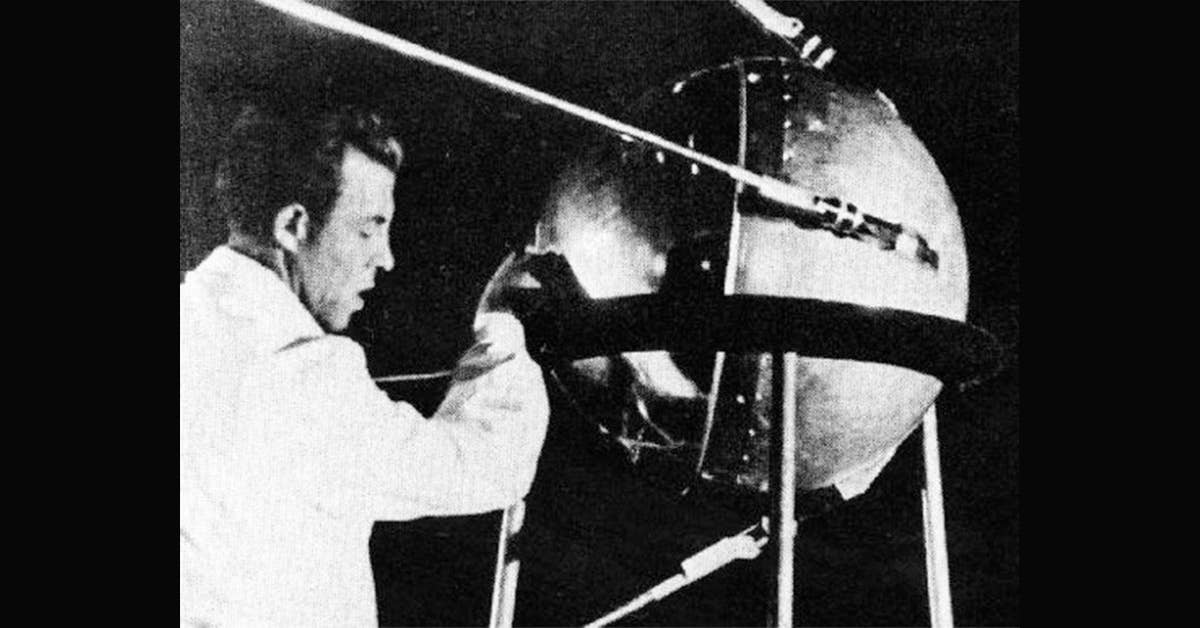 This handout October 1957 NASA image shows a technician putting the finishing touches on Sputnik 1, the first artificial satellite. Photo from NASA.